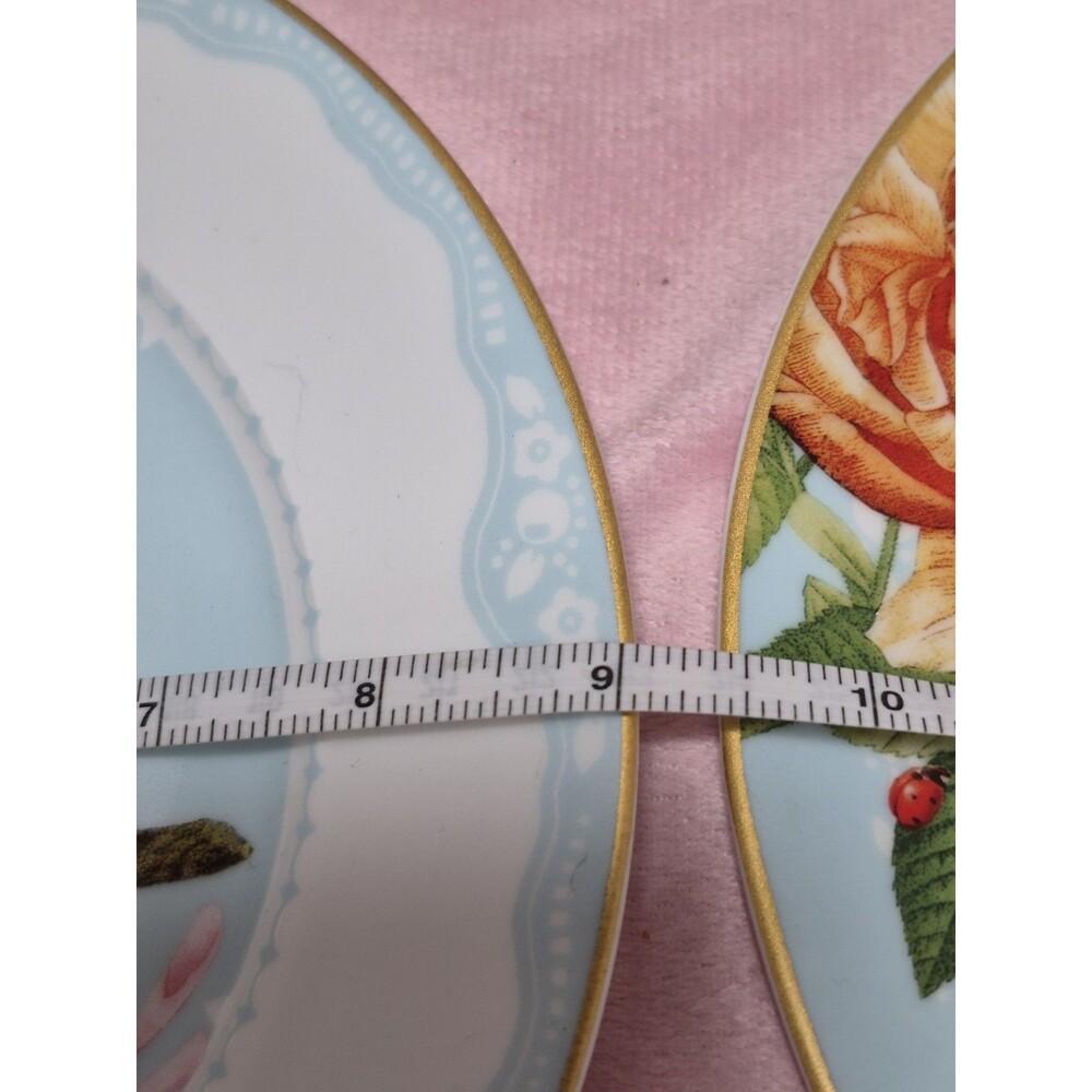 💥 NWT WILLIAMS-SONOMA Spring Garden Salad Plates bird Butterfly Set of 2 C - Picture 6 of 6